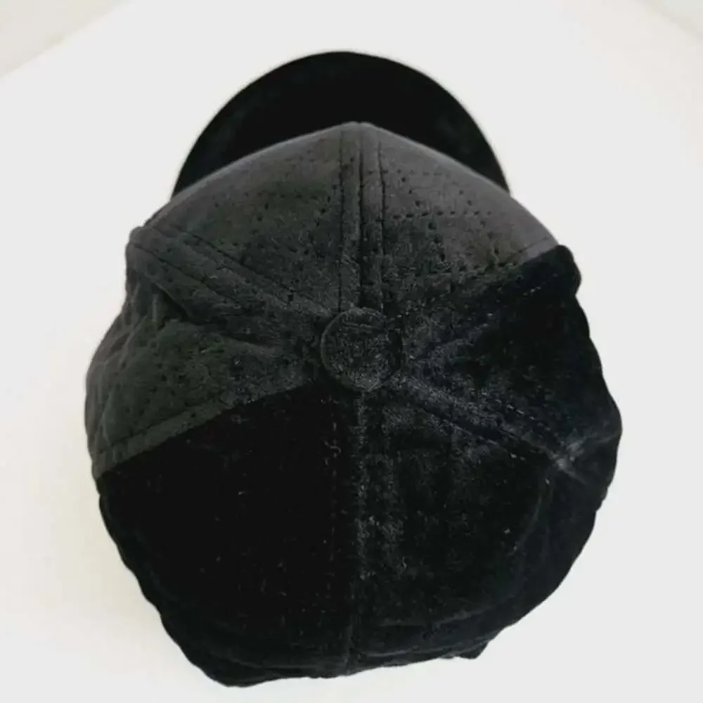 MIXIT Velvet Crosshatch Black Adjustable Women's Baseball Hat Cap